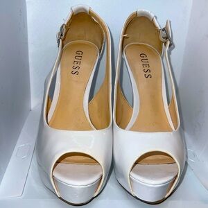 Guess white  pumps work once